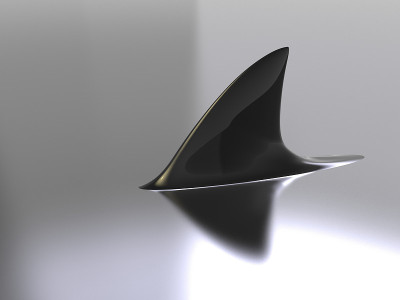 潜伏在黑暗鲨鱼概念3D插图
