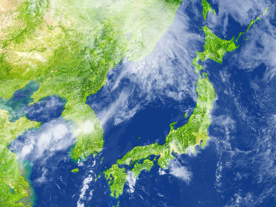 地球上的日本和韩国