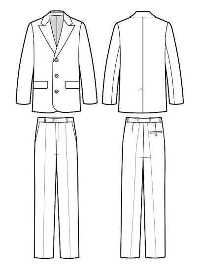 经典的男士西装。夹克和裤子。制服。