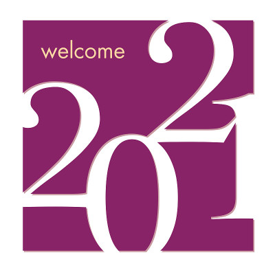 精美的贺卡，迎接2021年的到来。