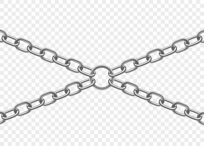由圆环连接的金属链。矢量图