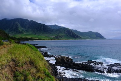 夏威夷瓦胡岛西岸的海岸线
