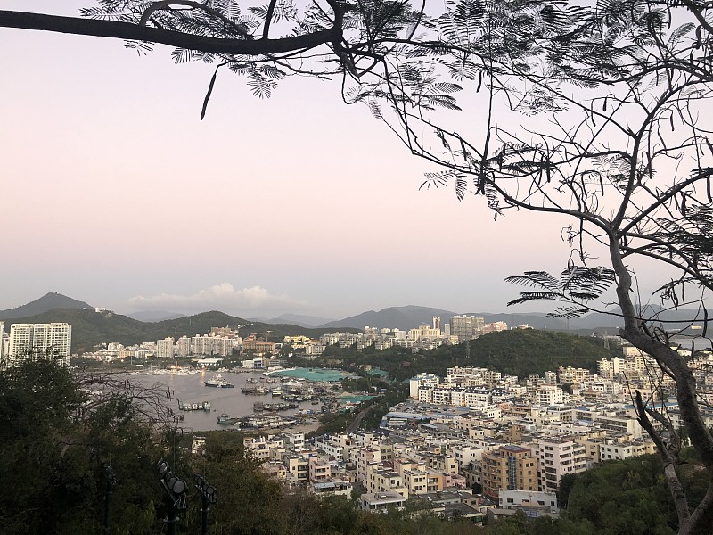 三亚城市日落，海南，中国
