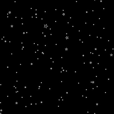 黑色背景上的星星。白色的星星与一颗优雅的星星。流星、彗星、明星。