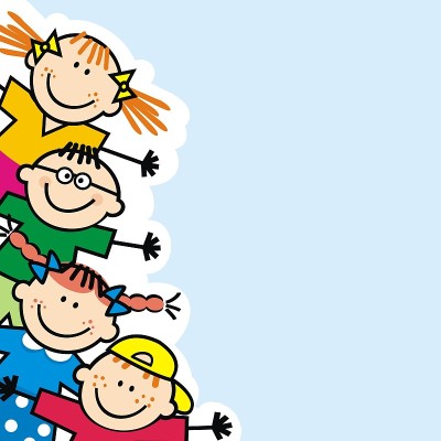 Happy kids, banner, vector illustration