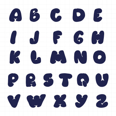 矢量手绘字母A到Z