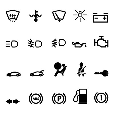 Car dashboard vector icons. esp10
