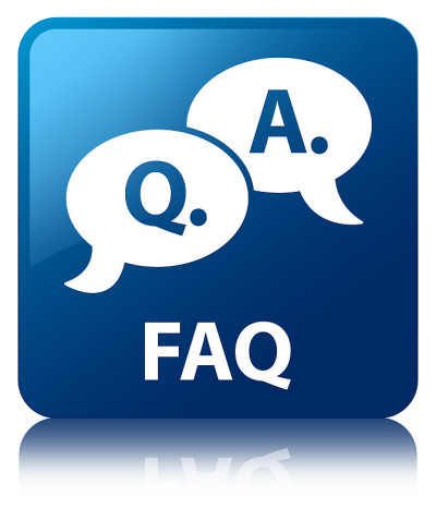Faq(问题回答气泡图标)蓝色方块按钮