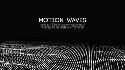 3D glowing abstract digital wave particles. Futuri