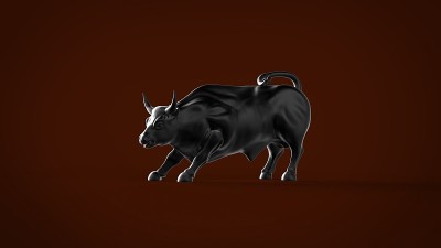 公牛雕像孤立的3d模型图像