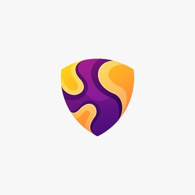 矢量插图抽象盾牌梯度彩色风格。