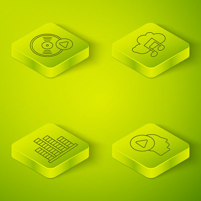 Set Isometric Music streaming service, Music equal