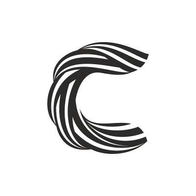 C字母图标由扭线组成。