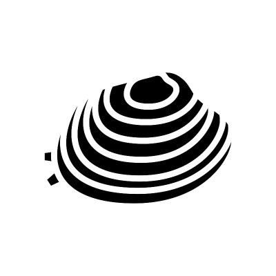 马尼拉蛤字形图标矢量插图
