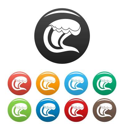 冲浪图标设置颜色向量