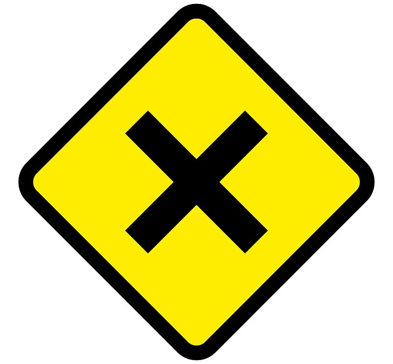 warning danger sign, triangle frame yellow and bla