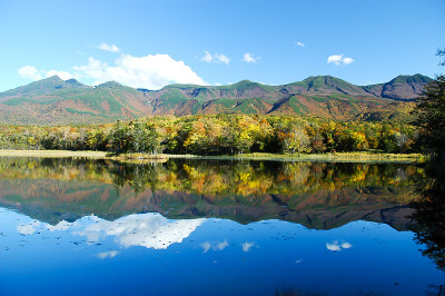 日本北海道东部知床五湖秋季