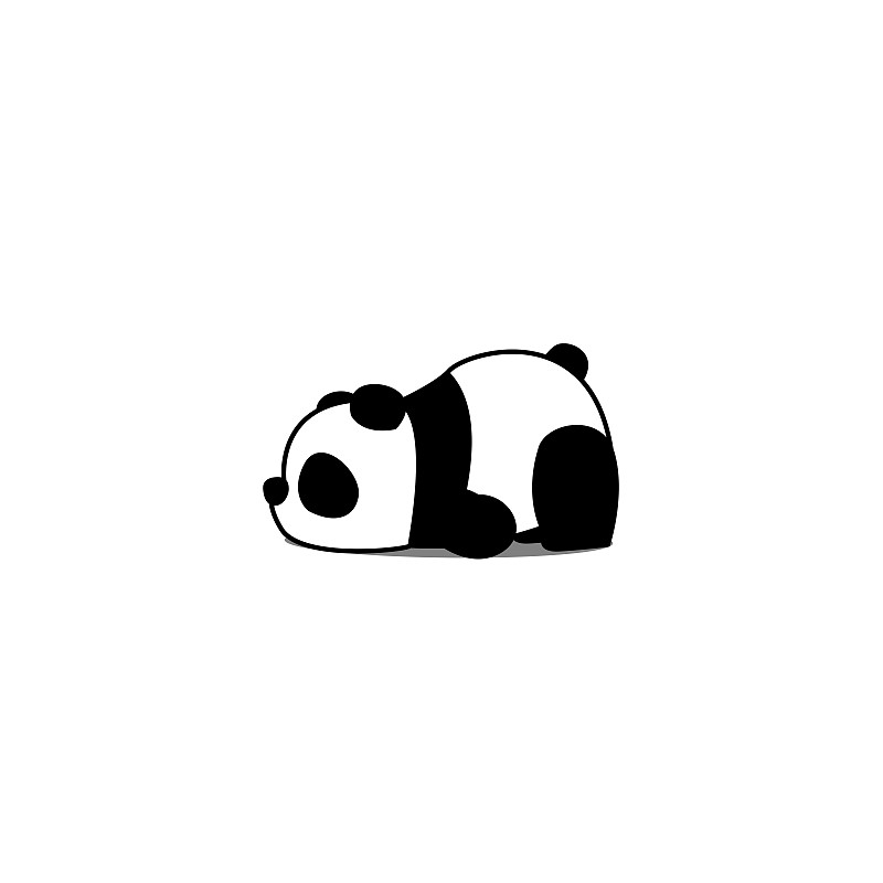 懒惰熊猫卡通，矢量插图