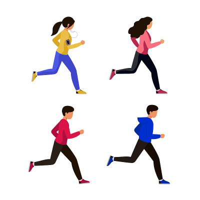 一群人在跑步。男人和女人都是跑步爱好者。