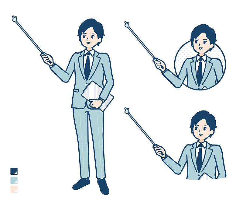 简单的西装businessman_pointing-stick-A