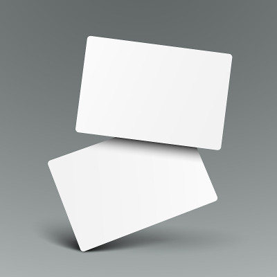 Mockup realistic falling business cards, gift card