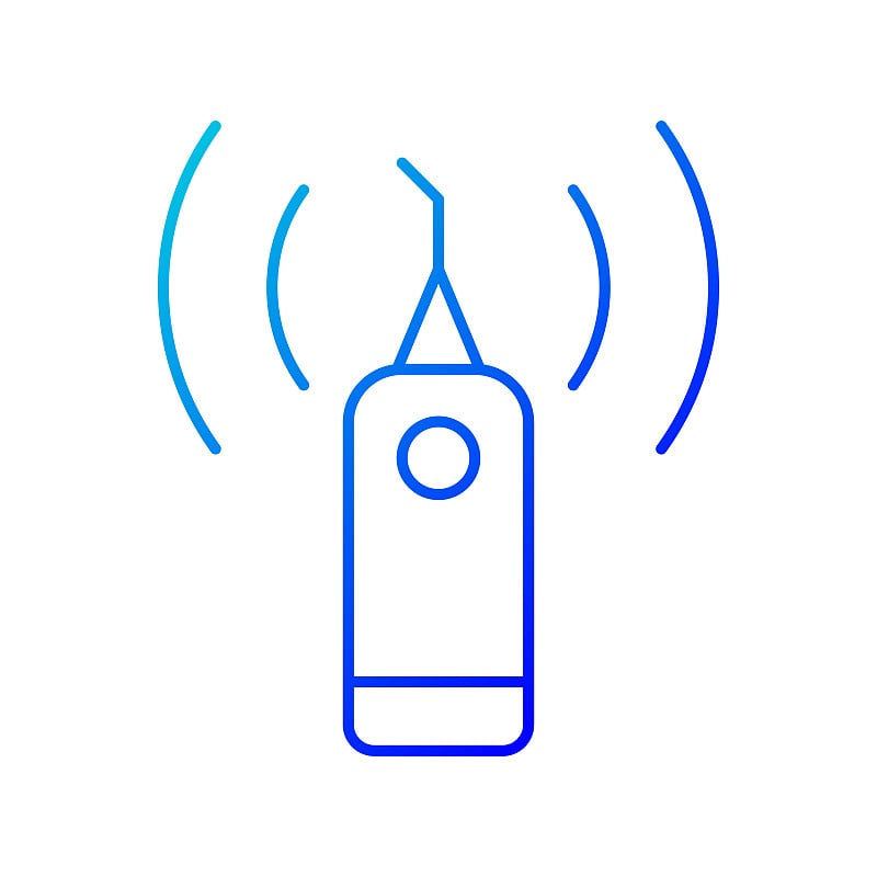 超声波牙齿清洁器梯度线性矢量图标
