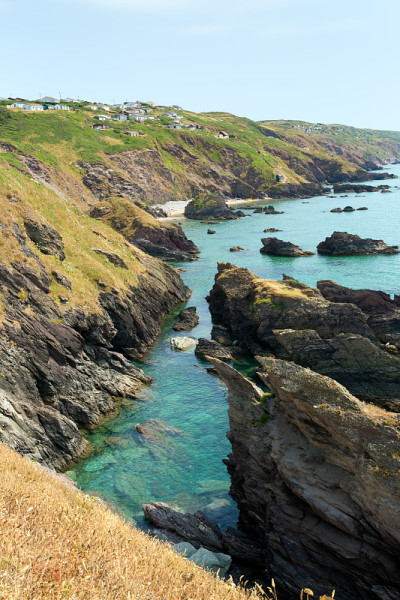 洛基康沃尔海岸，惠特沙湾，康沃尔海岸，英国英格兰