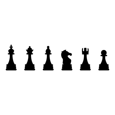 向量黑色象棋剪影图标