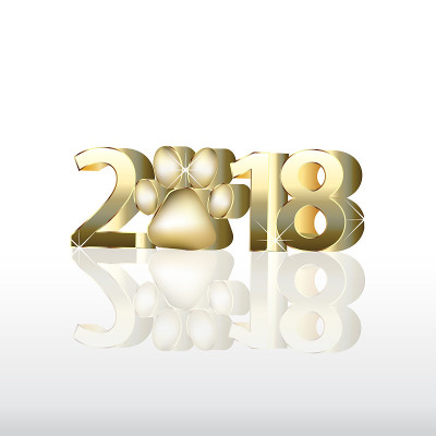 2018年新年快乐金色图像背景