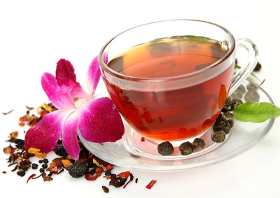 茶和粉兰花