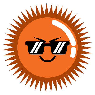 Happy cute sun weather icon