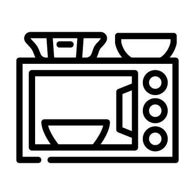 微波为使航空食品热线图标矢量插图