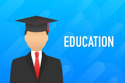 教育的过程。教育网站的英雄。矢量插图。