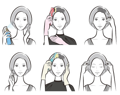 女人做头发护理的插图