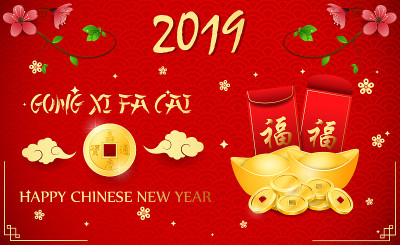 Happy Chinese New Year 2019 card