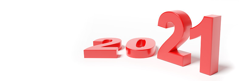 Happy New Year Background. Start in 2021. 3D illus