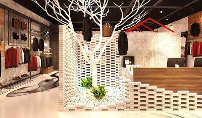 时装店的3D渲染