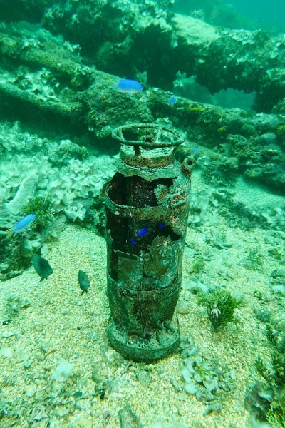 Famous wreck ship Fujikawa maru in Truk lagoon