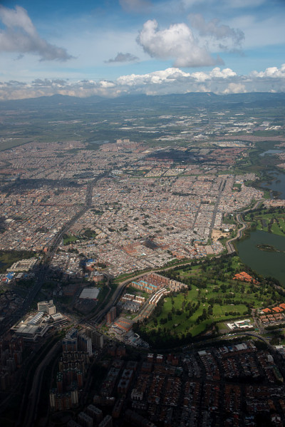 Aerial view of a house in Bogota. Colombia