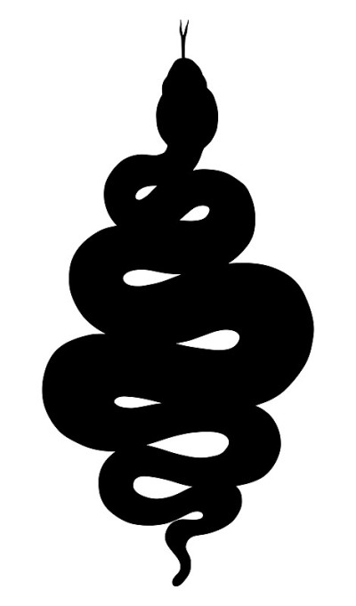 盘蛇剪影插图