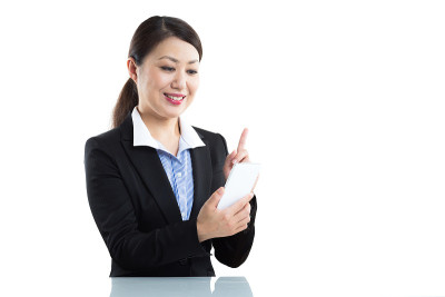女商人和智能手机