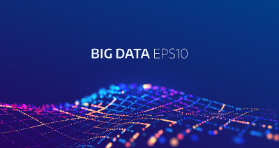 大数据抽象矢量背景。Bigdata可视化
