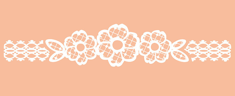 花卉和花边装饰。矢量插图。