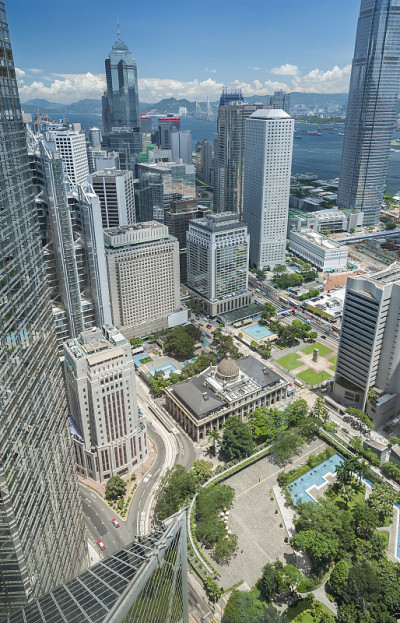 鸟瞰香港市区