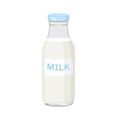 卡通矢量插图孤立对象乳制品，食品，饮料，牛奶