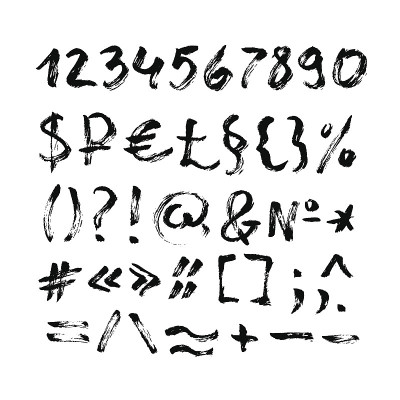 毛笔印刷字体及符号