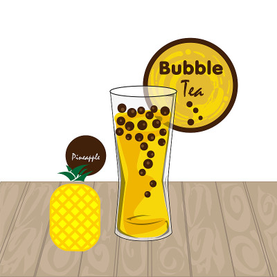 泡泡茶图案杯