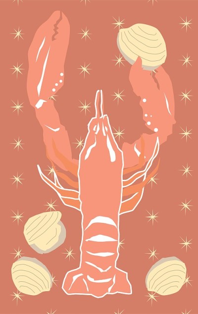 龙虾的插图。