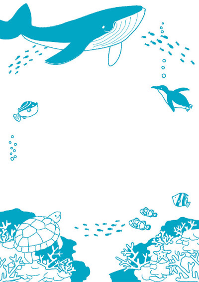 海底鱼类背景矢量图