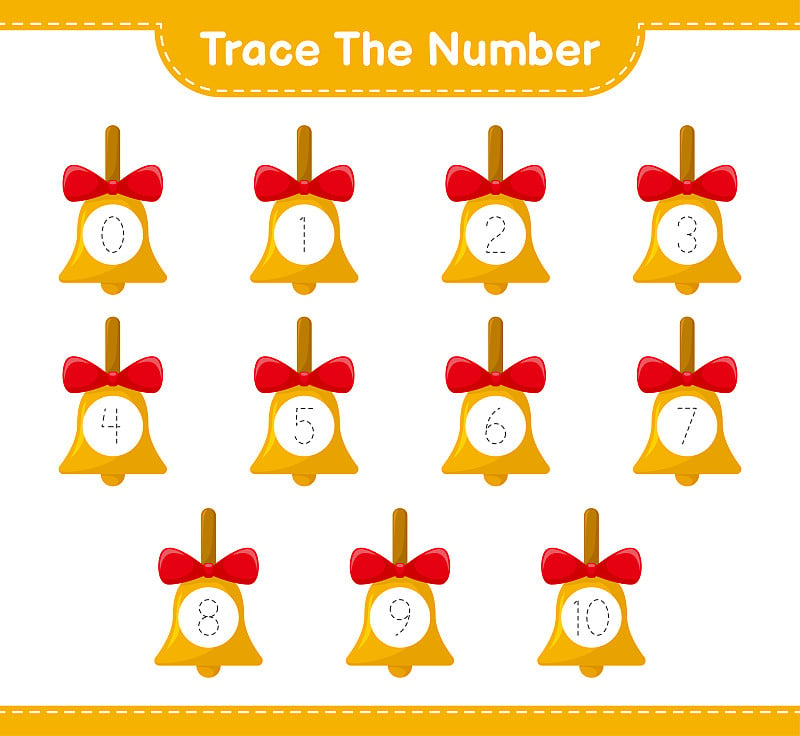 Trace the number. Tracing number with Golden Chris